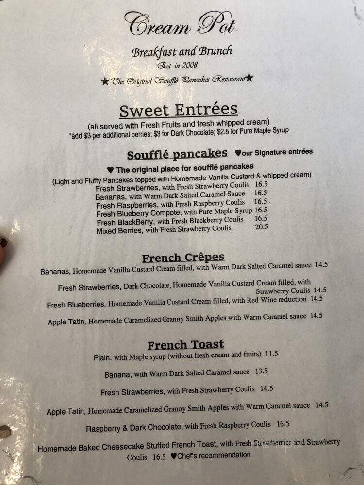 Cream Pot - Honolulu, HI menu_pic