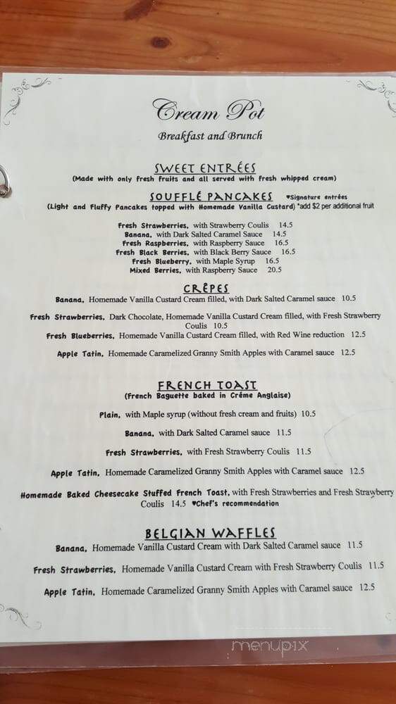 Cream Pot - Honolulu, HI menu_pic