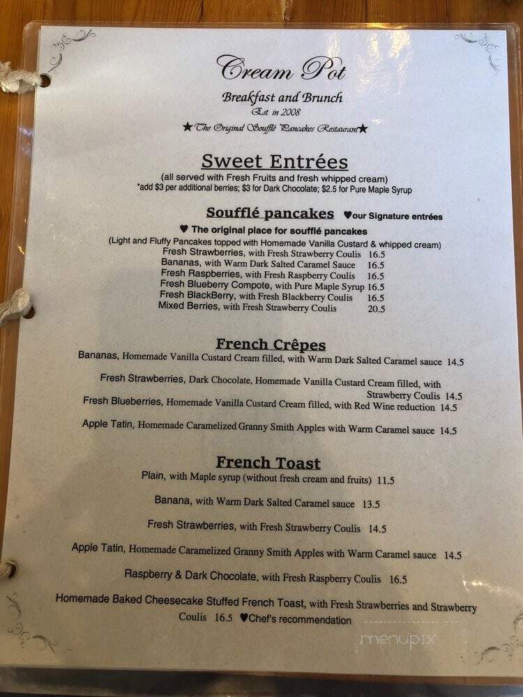 Cream Pot - Honolulu, HI menu_pic