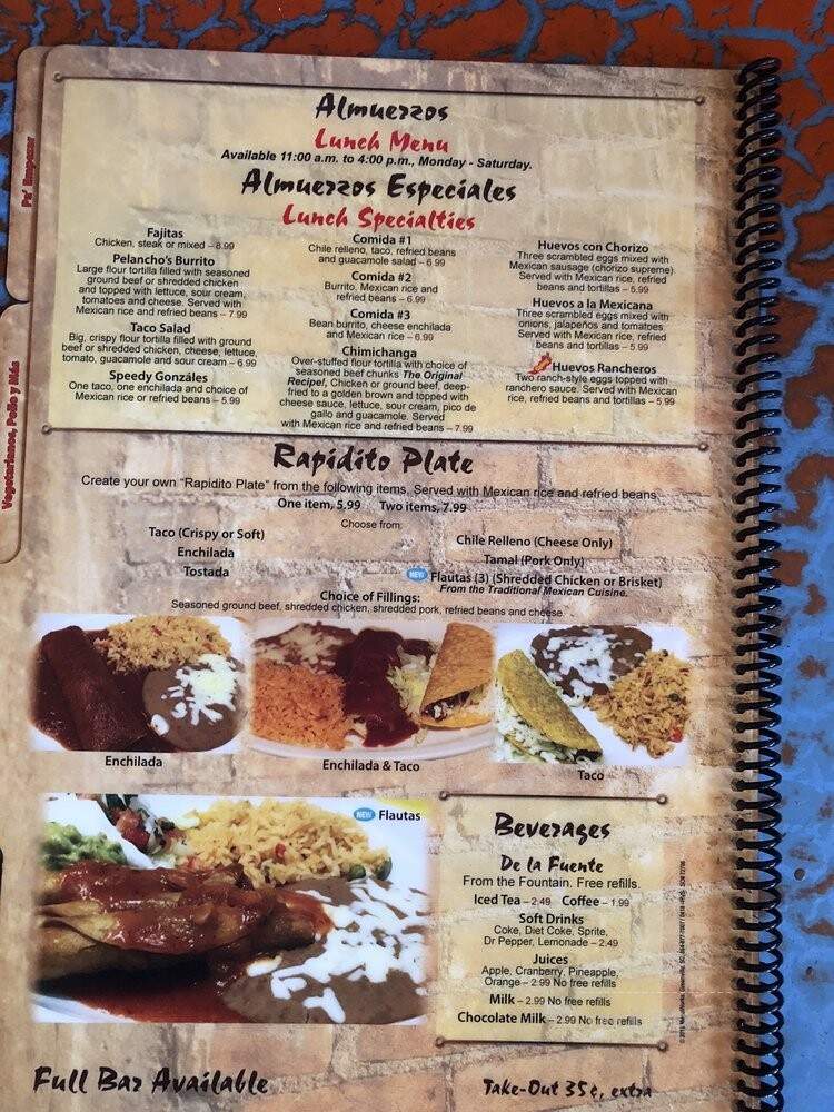 Pelancho's - Middlesboro, KY menu_pic