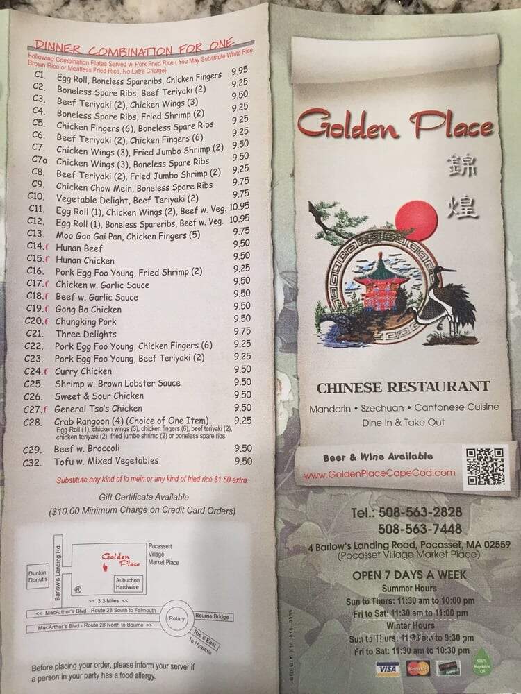 Golden Place - Pocasset, MA menu_pic