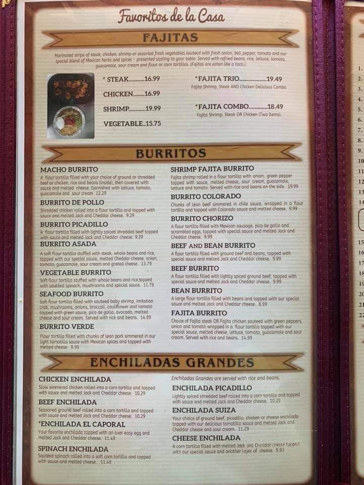 El Caporal-Prosser - Prosser, WA menu_pic