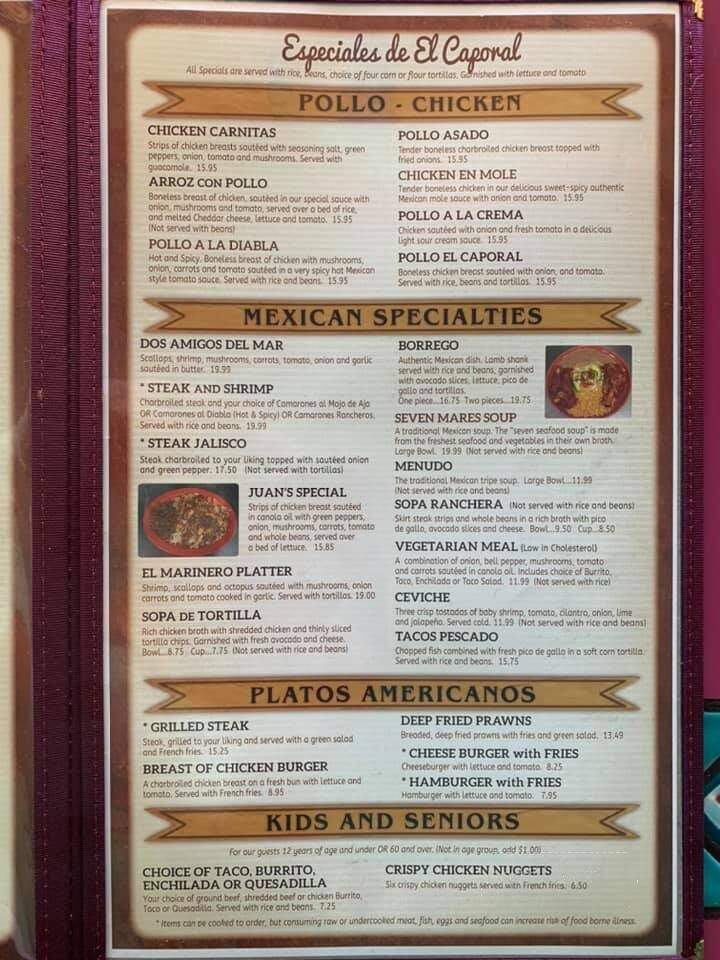 El Caporal-Prosser - Prosser, WA menu_pic
