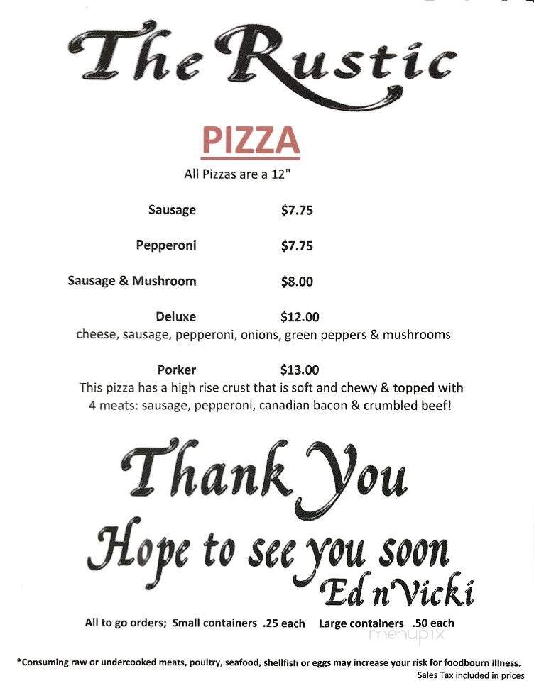 Rustic Inn - Athelstane, WI menu_pic