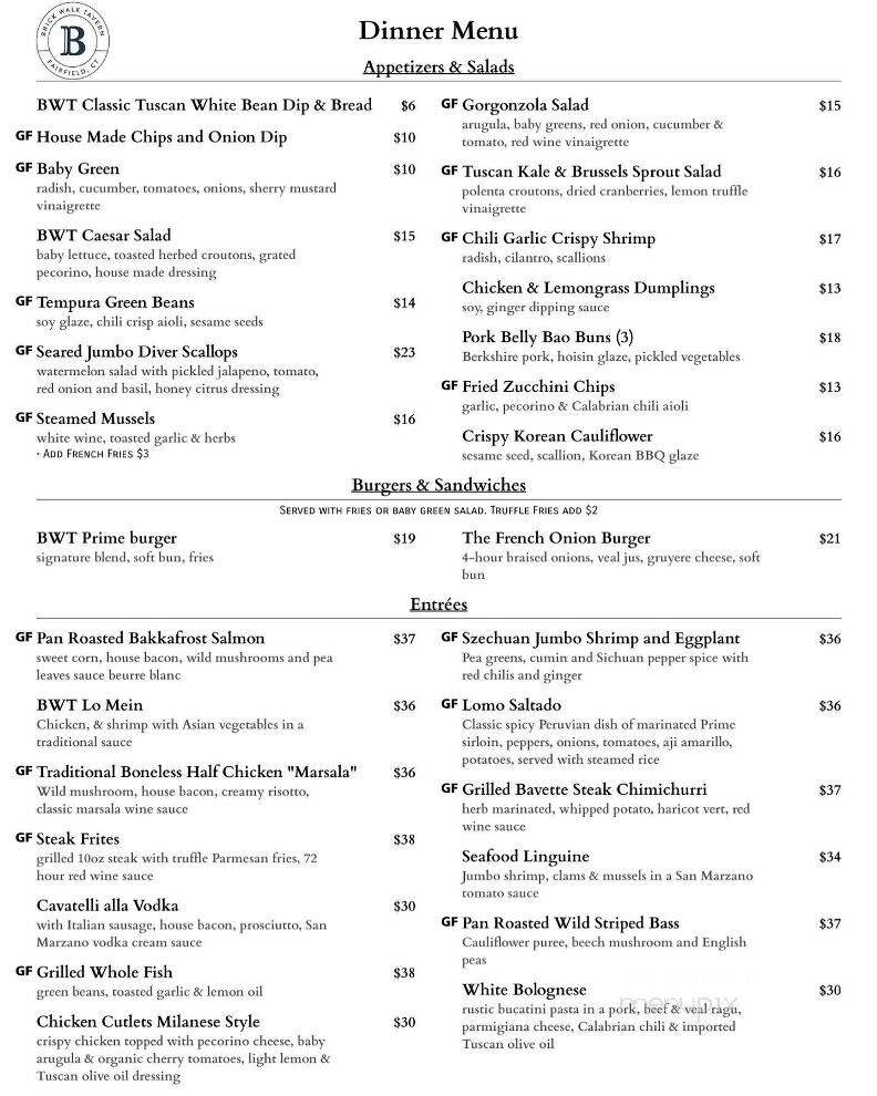 Brick Walk Tavern - Fairfield, CT menu_pic