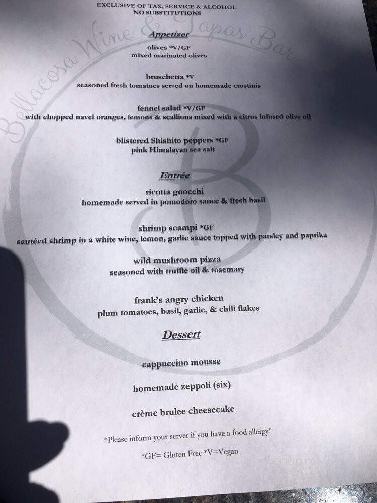 Bellacosa Wine Bar - Dobbs Ferry, NY menu_pic