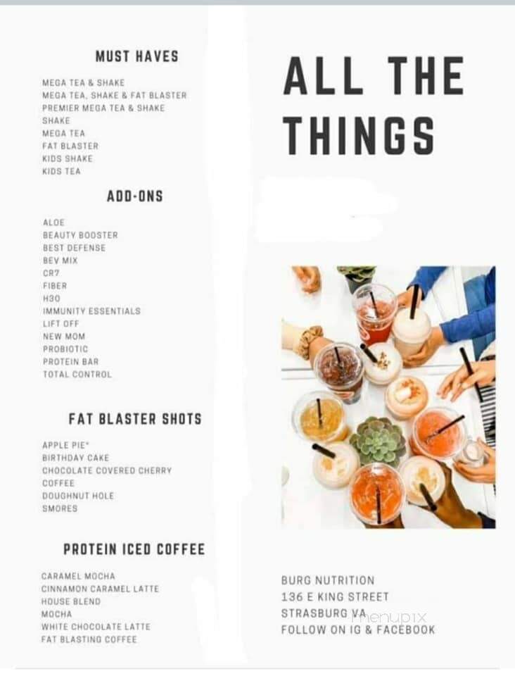 Burg Nutrition - Strasburg, VA menu_pic