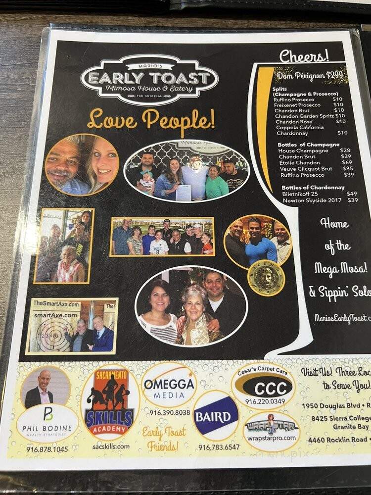 Mario's Early Toast - Rocklin, CA
