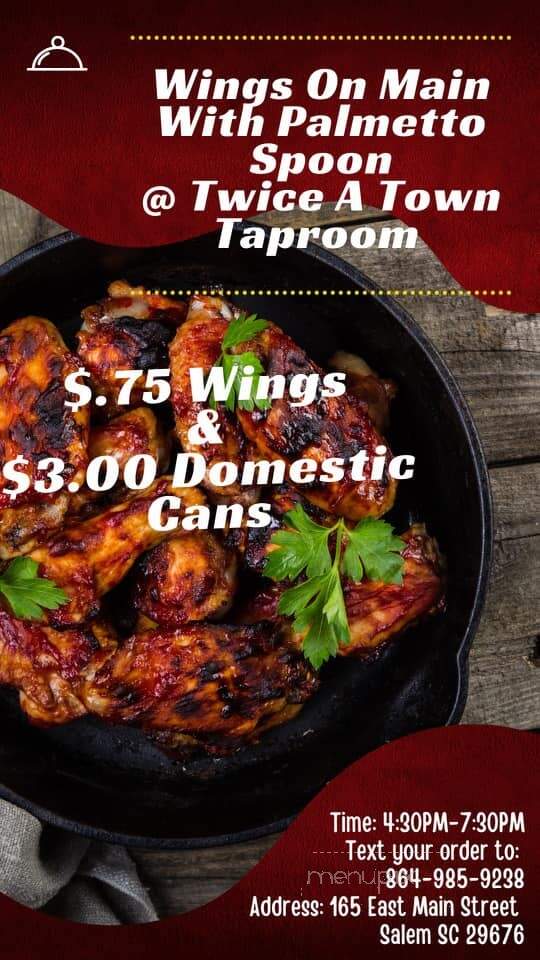 Twice A Town Taproom - Salem, SC menu_pic