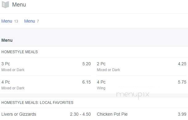 Lee's Famous Recipe Chicken - Lima, OH menu_pic