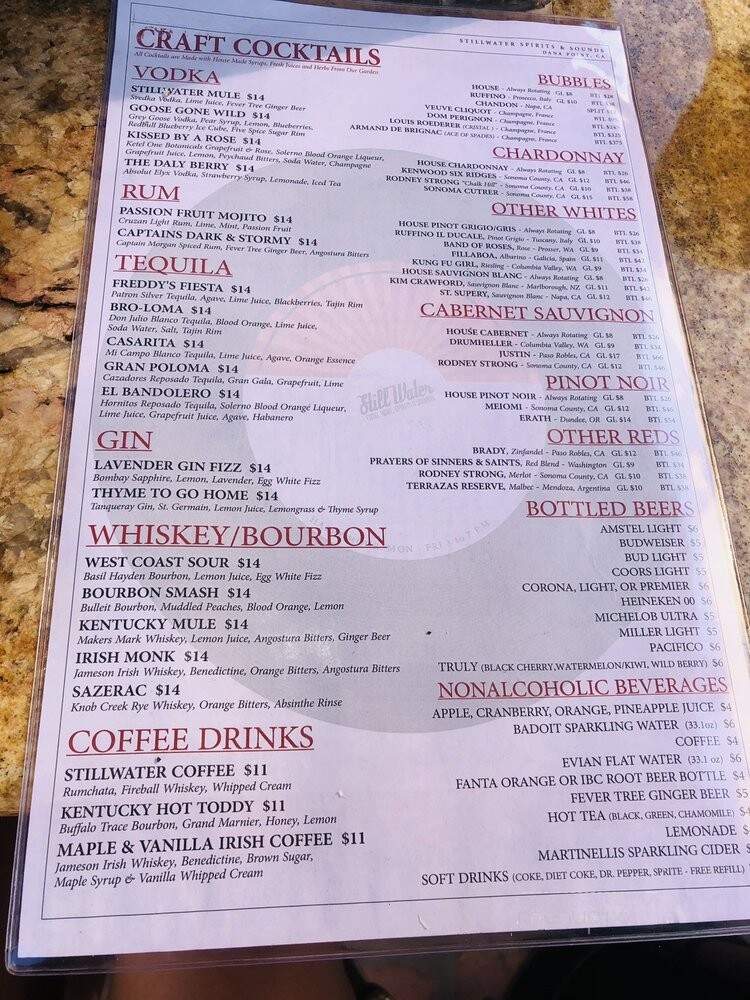 StillWater Spirits & Sounds - Dana Point, CA menu_pic
