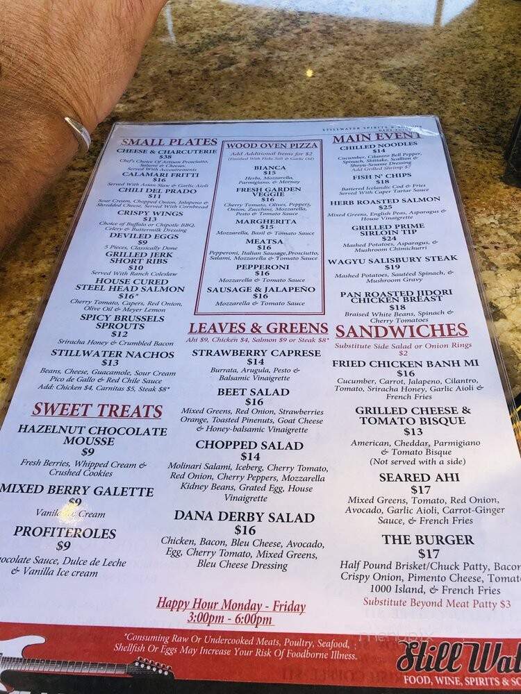 StillWater Spirits & Sounds - Dana Point, CA menu_pic