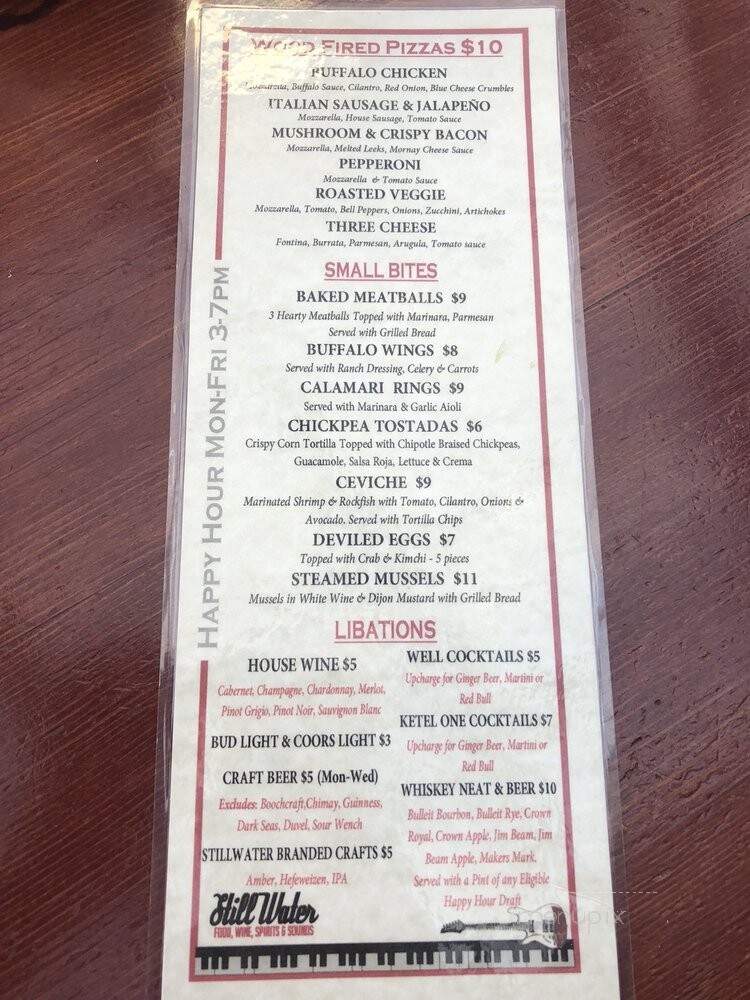 StillWater Spirits & Sounds - Dana Point, CA menu_pic