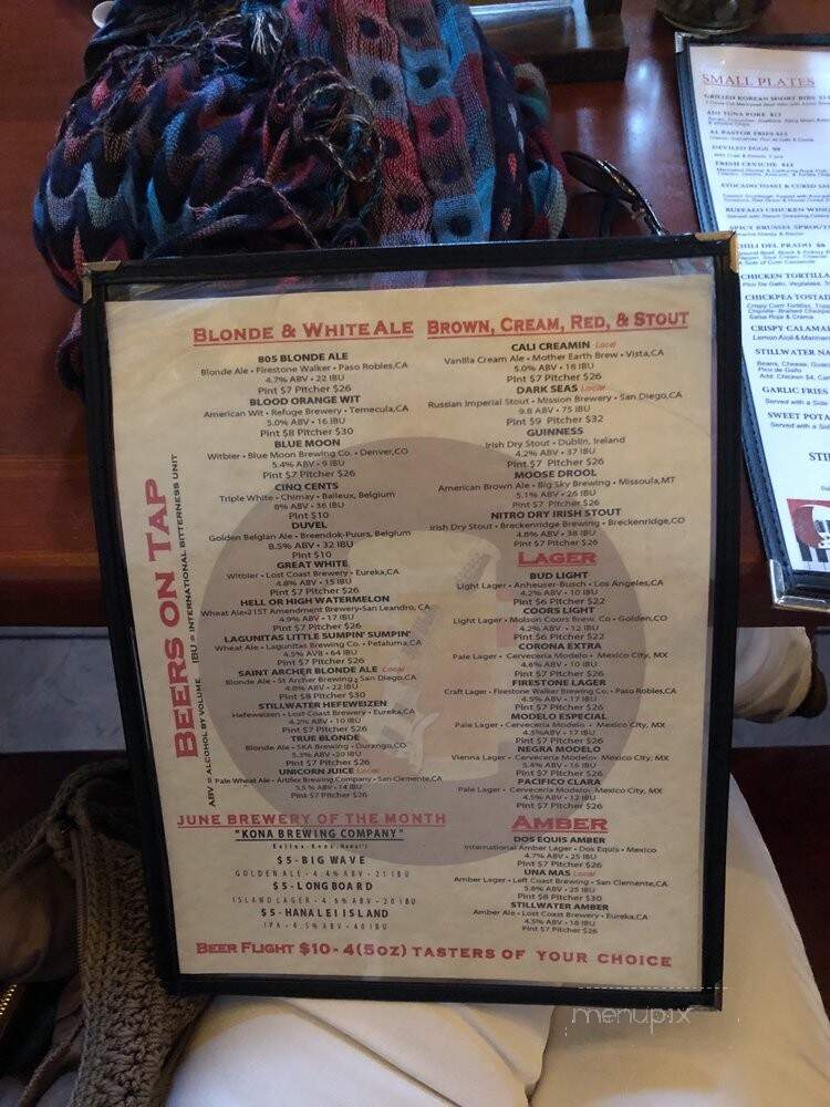 StillWater Spirits & Sounds - Dana Point, CA menu_pic