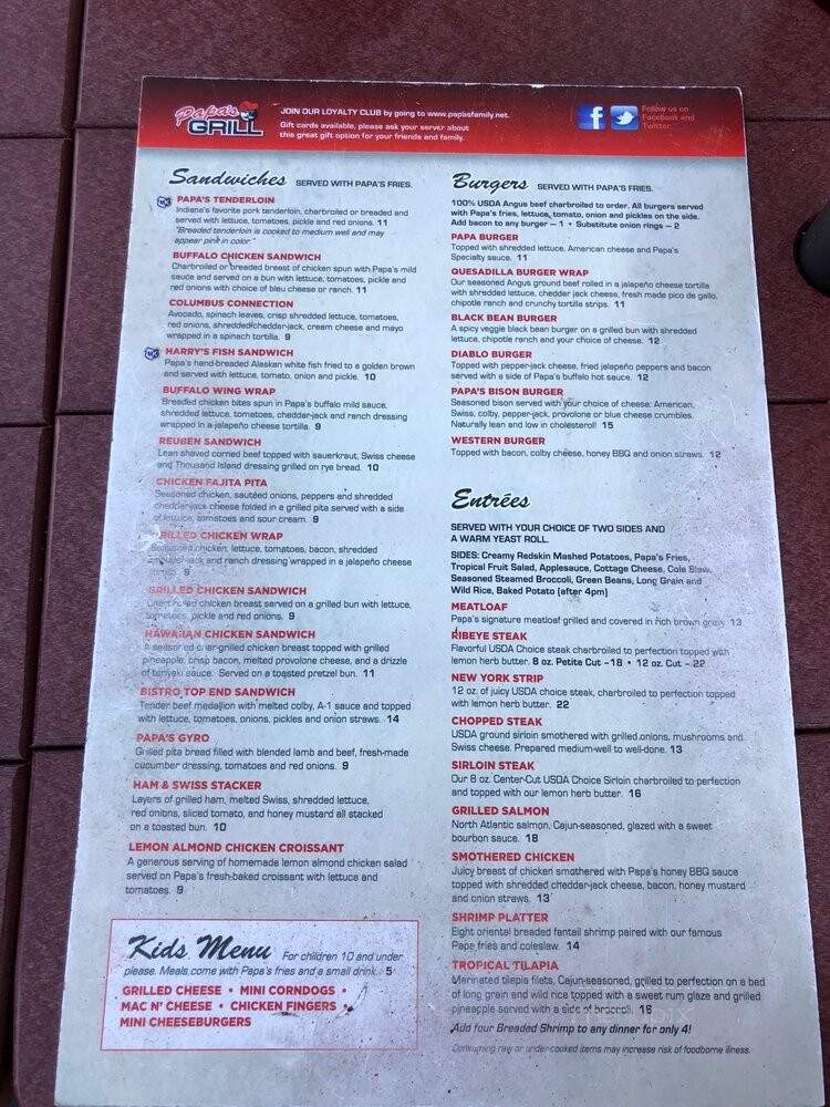 Papa's Grill - Columbus, IN