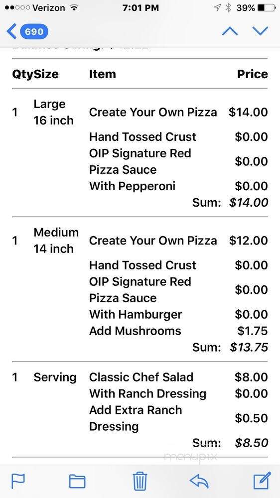 Original Italian Pizza - Willis, TX menu_pic