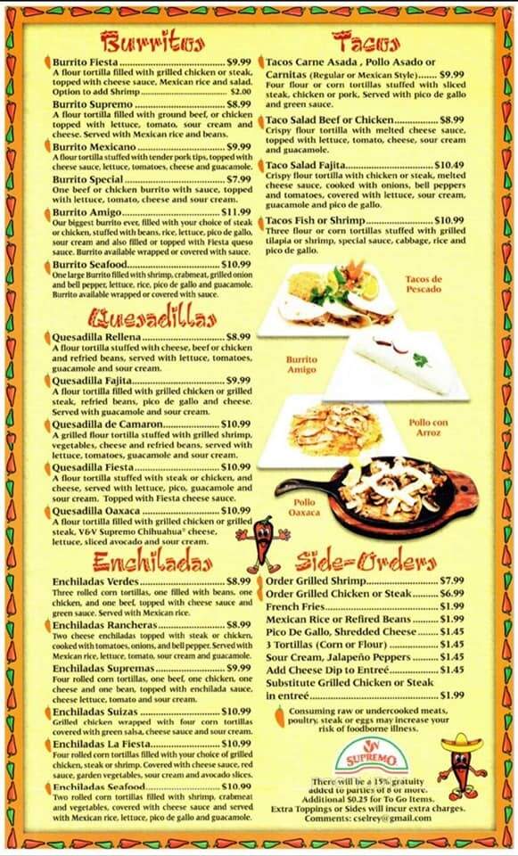 Fiesta Mexicana - Ringgold, GA menu_pic