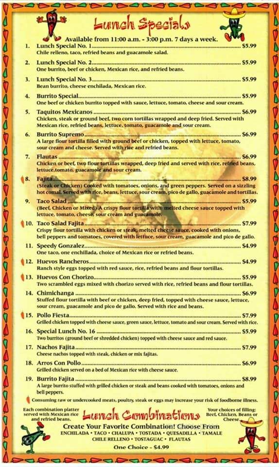Fiesta Mexicana - Ringgold, GA menu_pic