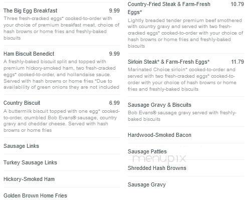 Bob Evans Restaurant - Jackson, OH menu_pic