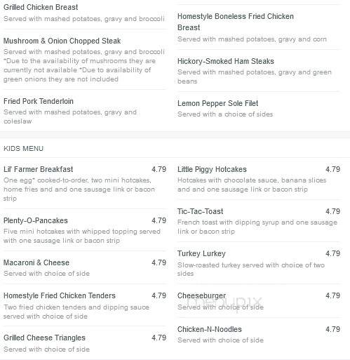 Bob Evans Restaurant - Jackson, OH menu_pic