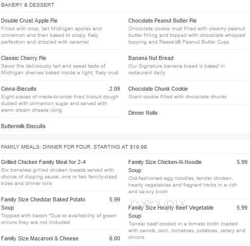 Bob Evans Restaurant - Jackson, OH menu_pic