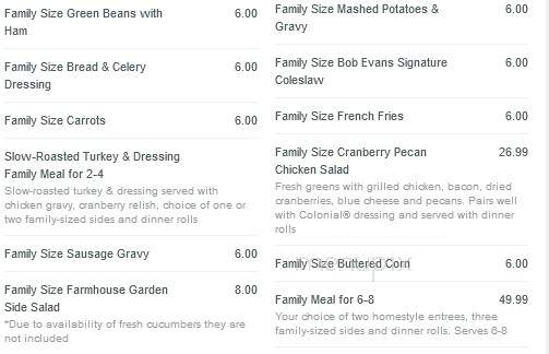 Bob Evans Restaurant - Jackson, OH menu_pic