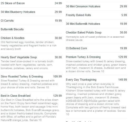 Bob Evans Restaurant - Jackson, OH menu_pic