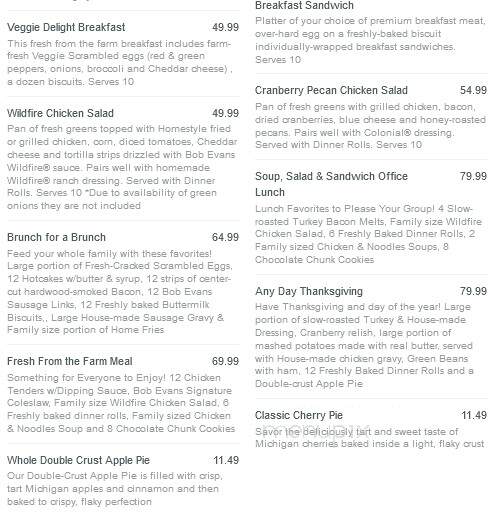 Bob Evans Restaurant - Jackson, OH menu_pic