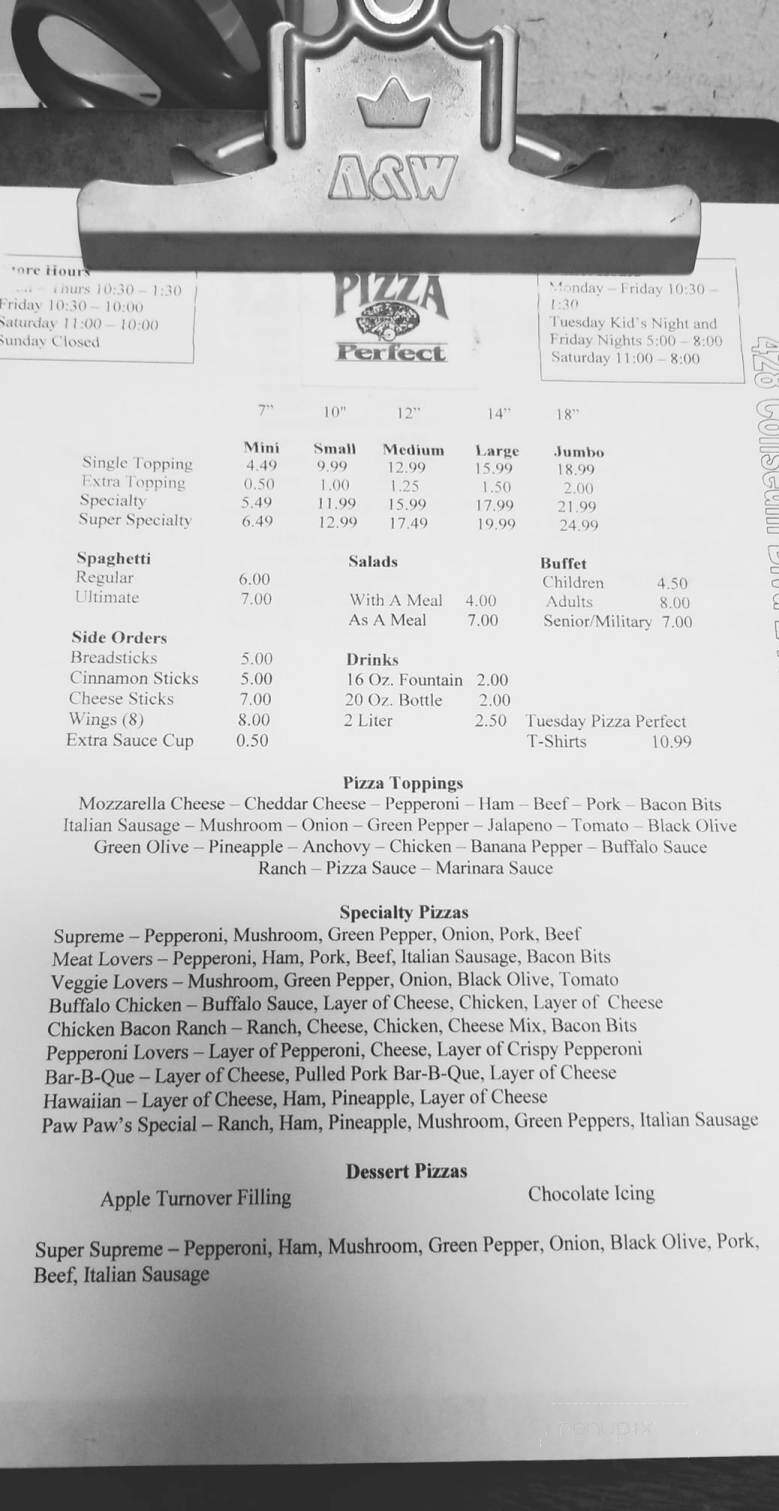 Pizza Perfect - Montgomery, AL menu_pic