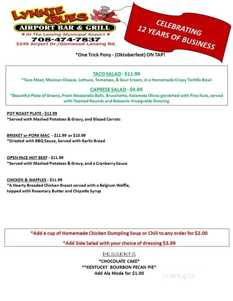 Lynnie Q's BBQ - Lansing, IL menu_pic