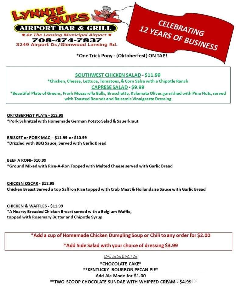 Lynnie Q's BBQ - Lansing, IL menu_pic