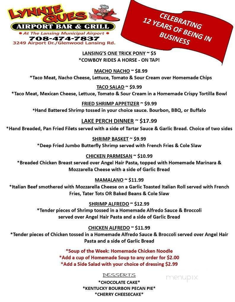 Lynnie Q's BBQ - Lansing, IL menu_pic