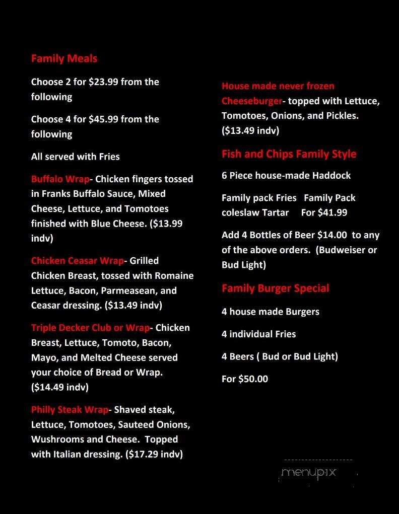 Wrigley's Field Sports Bar & Lounge - Saint Catharines, ON menu_pic