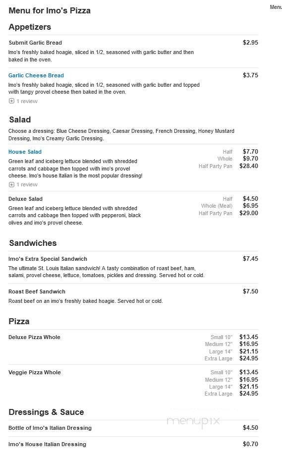 Imo's Pizza - Edwardsville, IL menu_pic