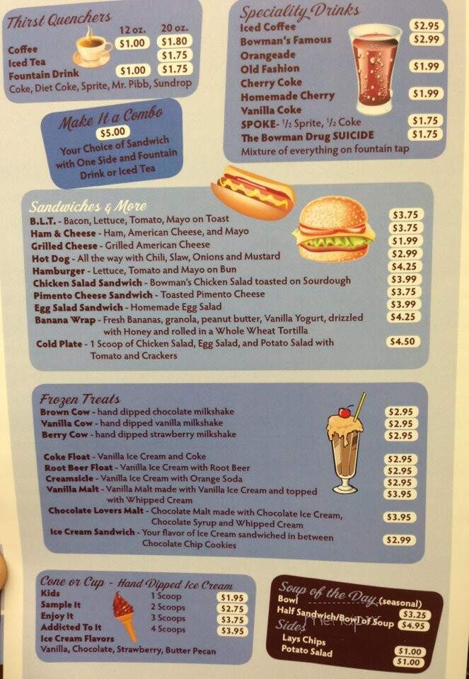 Bowman Drug Co - Conover, NC menu_pic