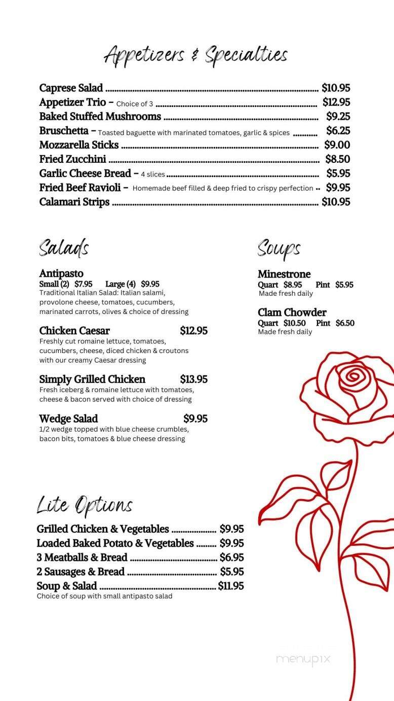 Rosa's Italian Restaurant - Porterville, CA menu_pic