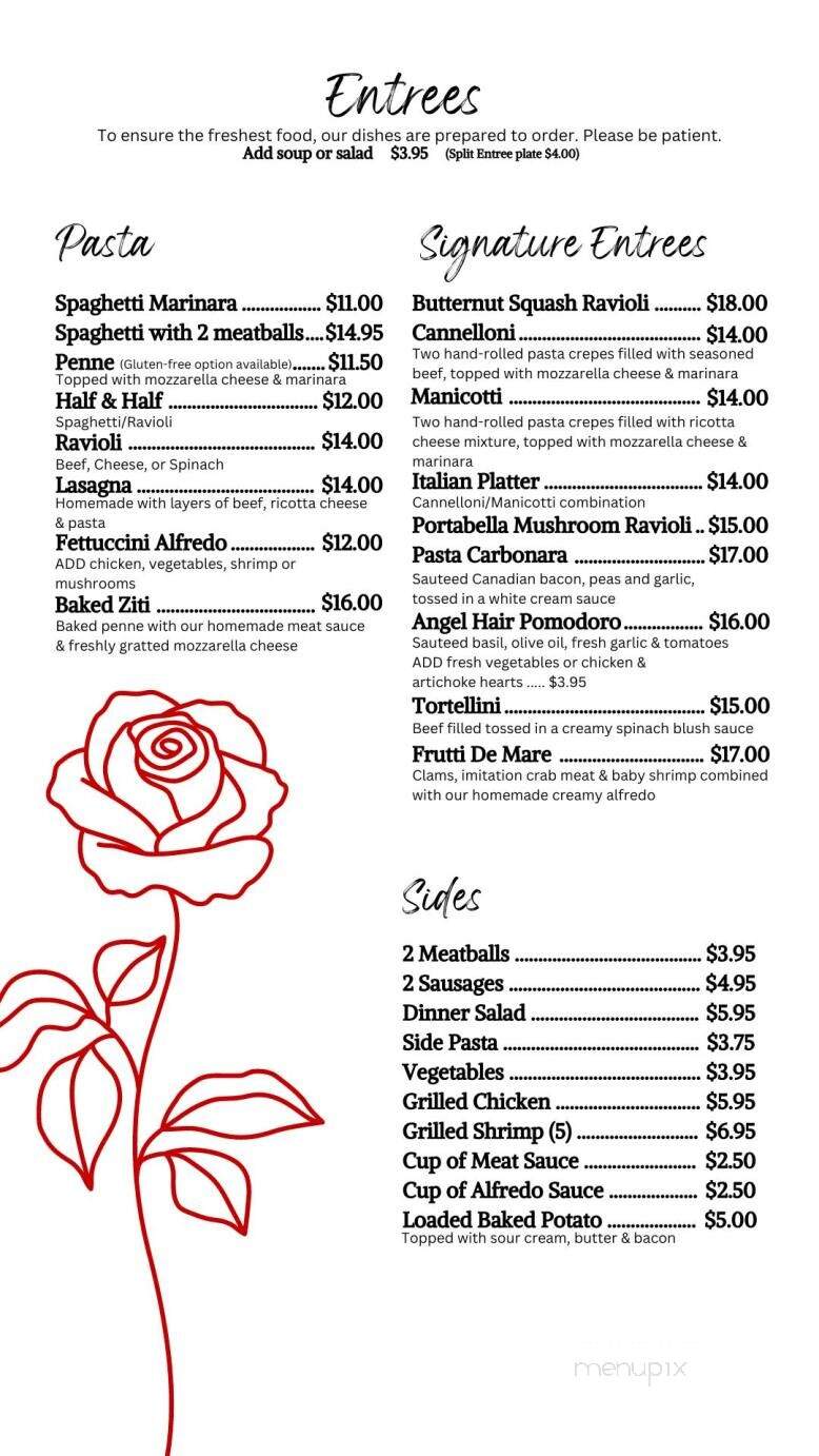 Rosa's Italian Restaurant - Porterville, CA menu_pic