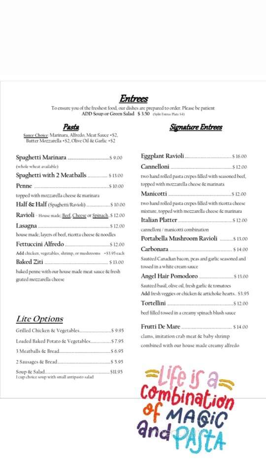 Rosa's Italian Restaurant - Porterville, CA menu_pic