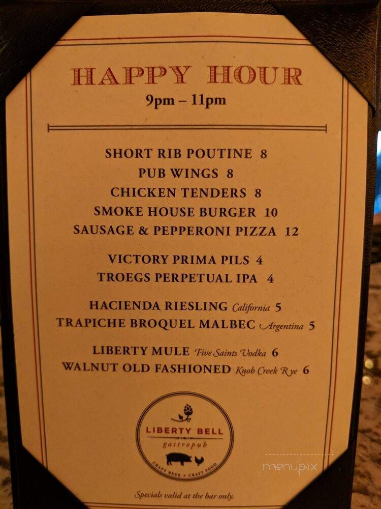 Liberty Bell Gastropub - Bensalem, PA menu_pic