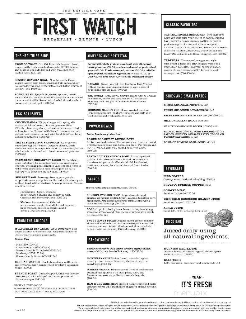 First Watch - Cedar Park, TX menu_pic