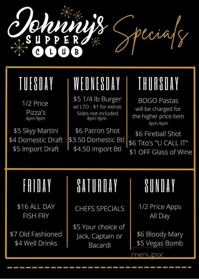 Johnny's Supper Club - Elgin, IL menu_pic