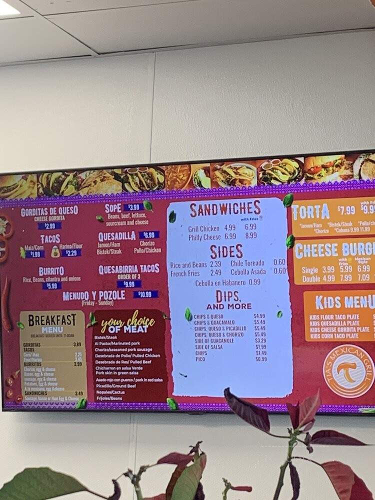 Tia's Mexican Grill - Melissa, TX menu_pic