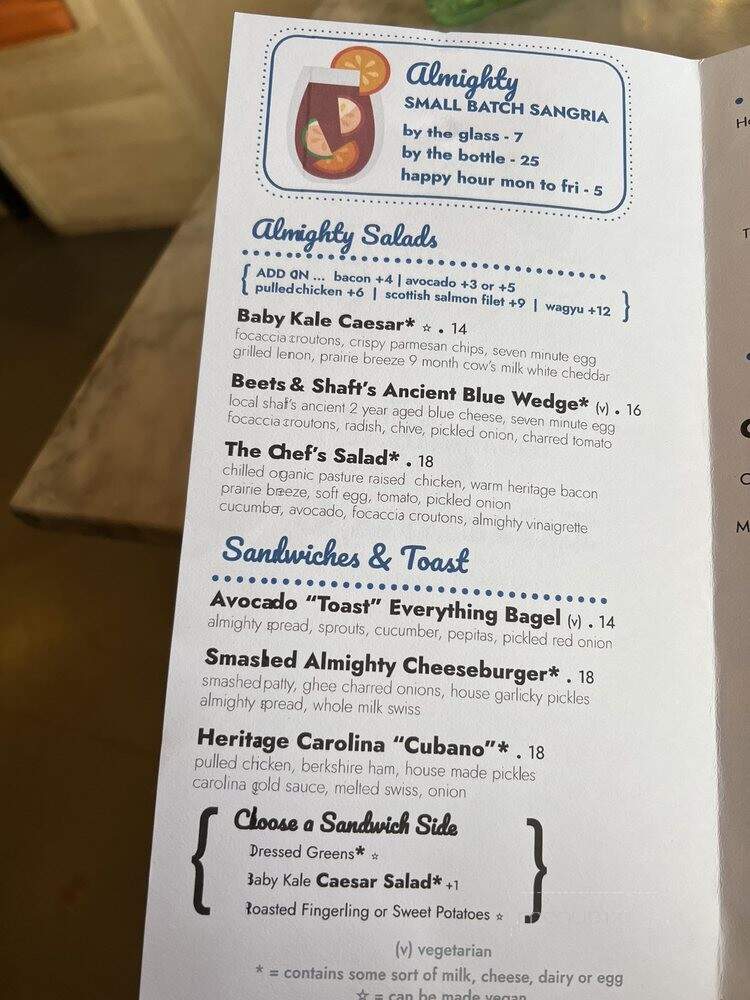 Almighty Food Co - El Dorado Hills, CA menu_pic