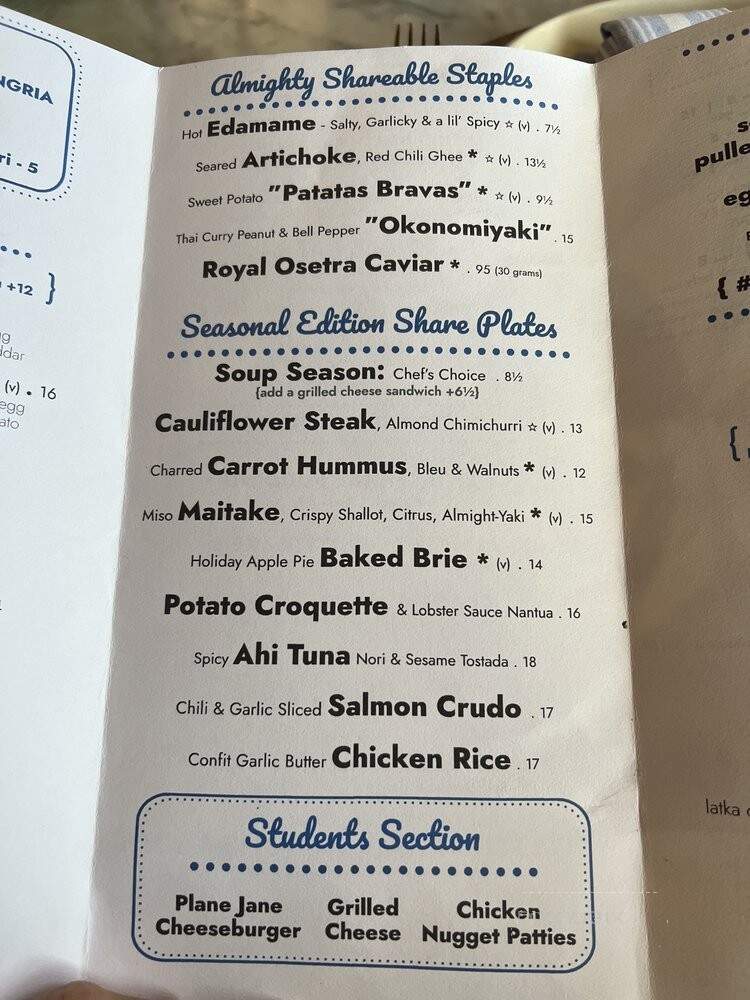 Almighty Food Co - El Dorado Hills, CA menu_pic