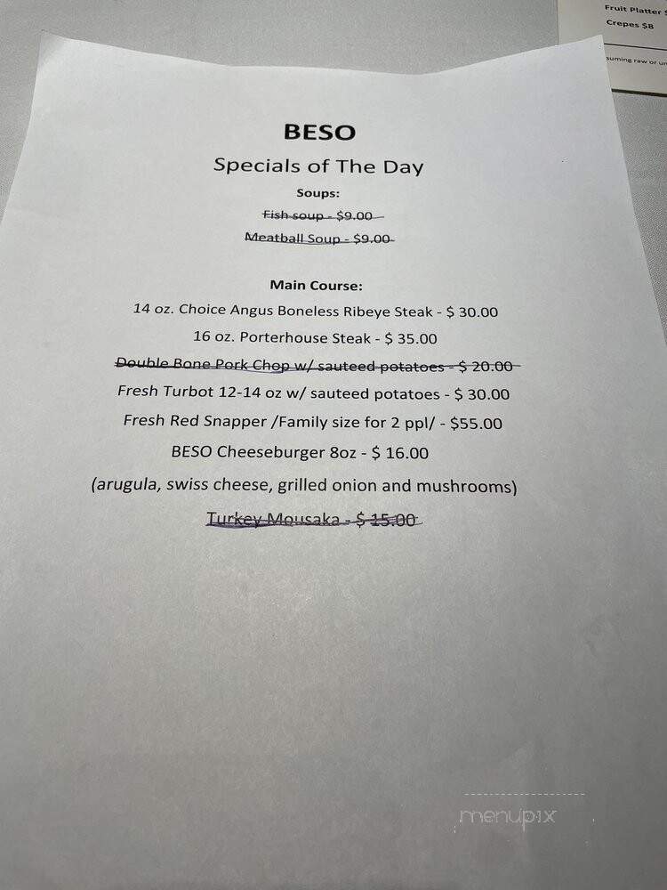 Beso - Las Vegas, NV menu_pic
