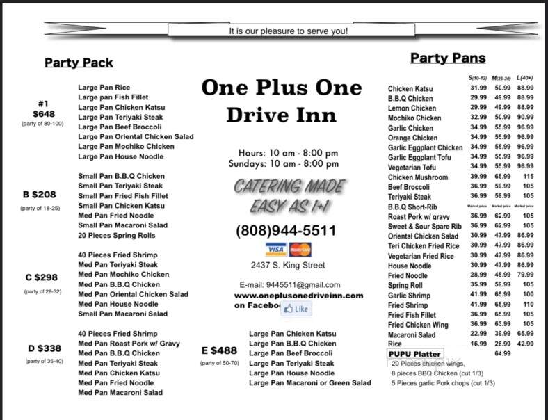 One Plus One Drive Inn - Honolulu, HI