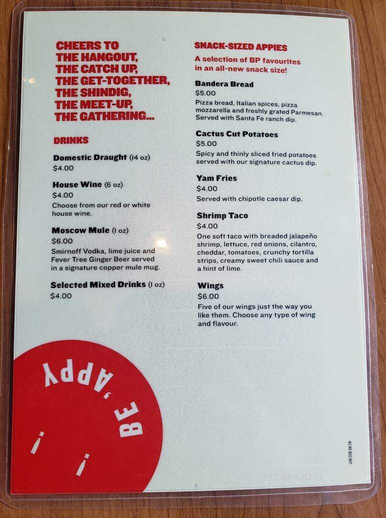Boston Pizza - Fernie, BC menu_pic