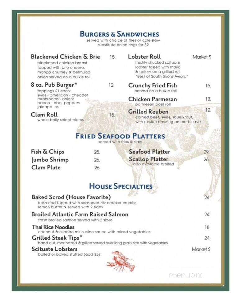 Mill Wharf Restaurant & Pub - Scituate, MA menu_pic