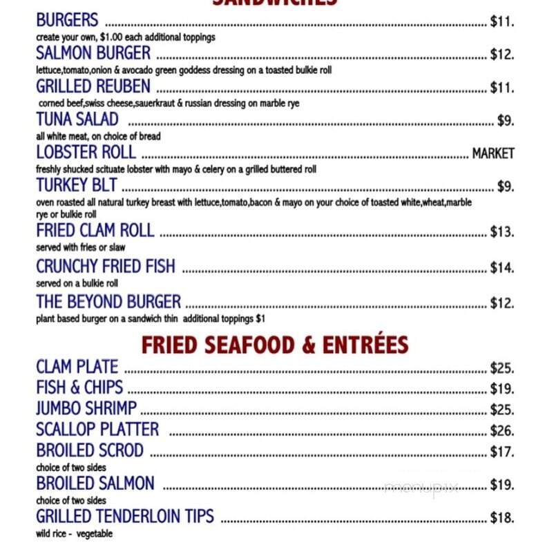 Mill Wharf Restaurant & Pub - Scituate, MA menu_pic