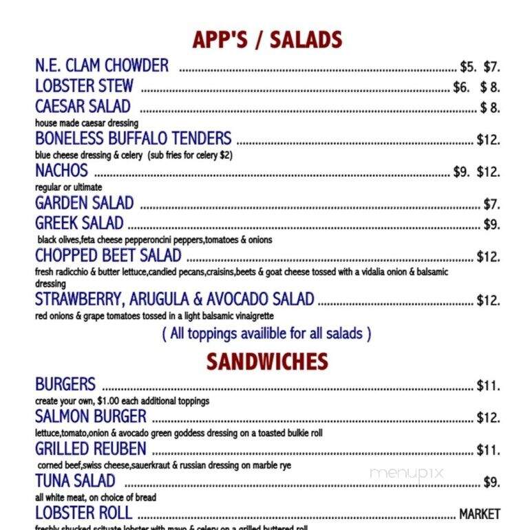 Mill Wharf Restaurant & Pub - Scituate, MA menu_pic